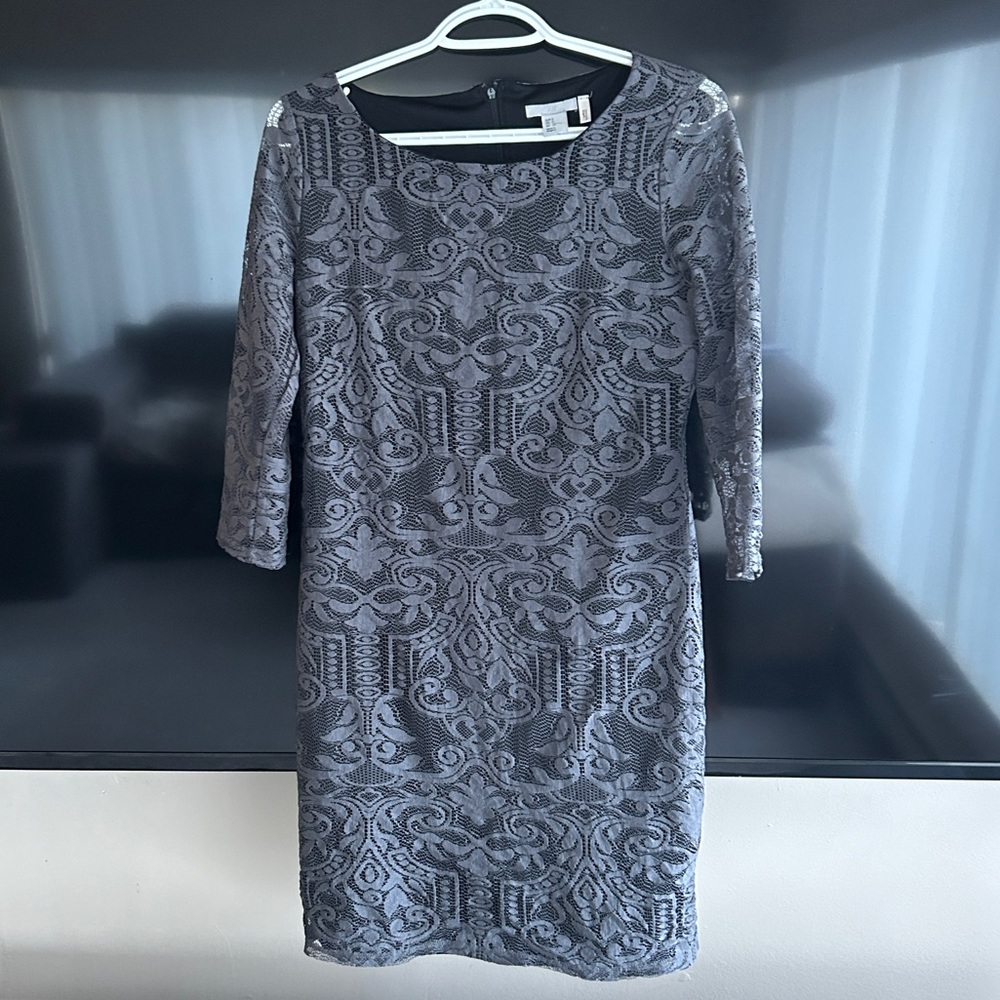 H&M Grey Lace Dress Small